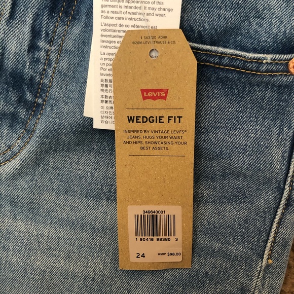 New Levi’s Wedgie high rise jeans in Rough Tide 24 - Picture 4 of 8